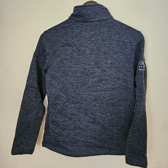 Land's End Jacket Quarter Zip Pullover Sweatshirt Navy Blue Embroidered Casual - Picture 4 of 10